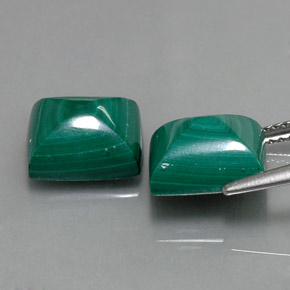 Malachite naturale verde da  ct, baguette, opaco