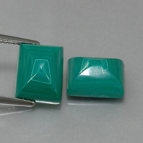 Malachite naturale verde da  ct, baguette, opaco