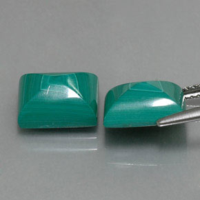 Malachite naturale verde da  ct, baguette, opaco