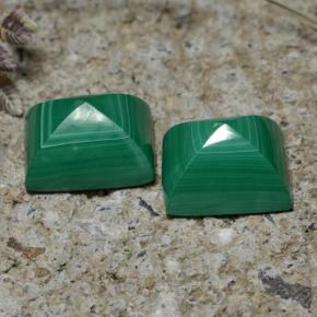 Malachite naturale verde da 7,83 ct, baguette, opaco