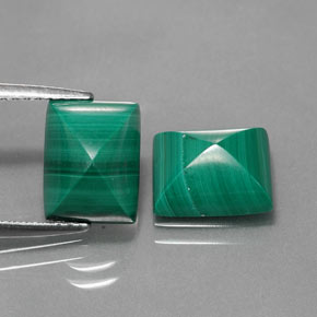 Malachite naturale verde da  ct, baguette, opaco