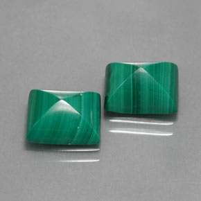 Malachite naturale verde da  ct, baguette, opaco
