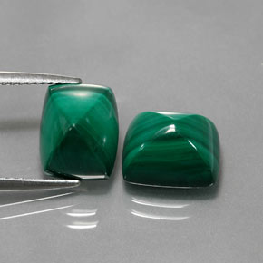 Malachite naturale verde da 11,02 ct, baguette, opaco