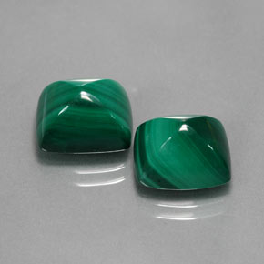 Malachite naturale verde da 11,02 ct, baguette, opaco