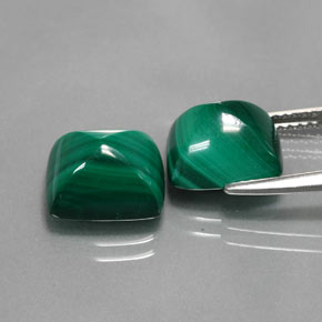 Malachite naturale verde da 11,02 ct, baguette, opaco