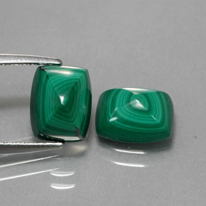 Malachite naturale verde da  ct, baguette, opaco