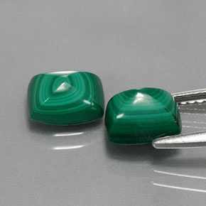 Malachite naturale verde da  ct, baguette, opaco