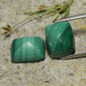 Malachite naturale verde da 9,44 ct, baguette, opaco