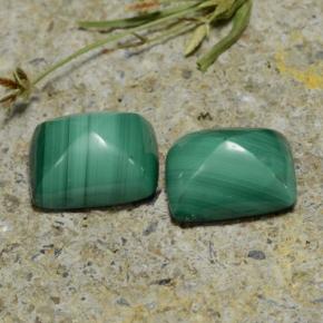 Malachite naturale verde da 9,44 ct, baguette, opaco