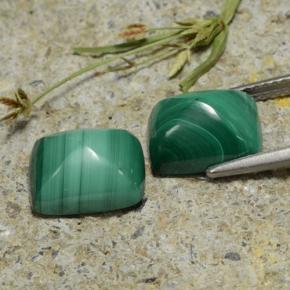 Malachite naturale verde da 9,44 ct, baguette, opaco