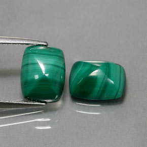 Malachite naturale verde da  ct, baguette, opaco