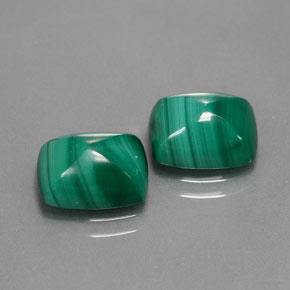 Malachite naturale verde da  ct, baguette, opaco