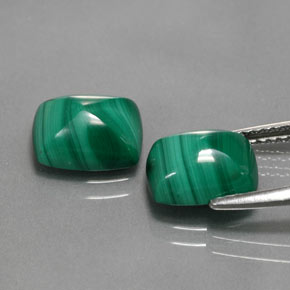 Malachite naturale verde da  ct, baguette, opaco
