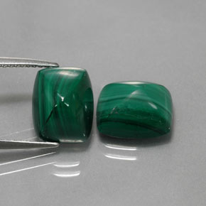 Malachite naturale verde da  ct, baguette, opaco