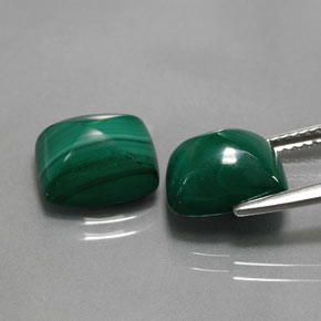 Malachite naturale verde da  ct, baguette, opaco