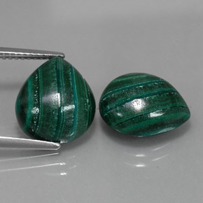 Gemme di Malachite Verde multicolore naturale da  ct, Forma a pera, Opaco