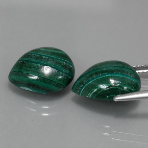 Gemme di Malachite Verde multicolore naturale da  ct, Forma a pera, Opaco