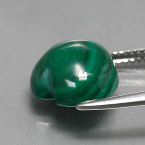 Malachite naturale verde da 7,53 ct, a forma di cuore, opaco