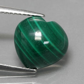 Malachite naturale verde da 5,42 ct, a forma di cuore, opaco
