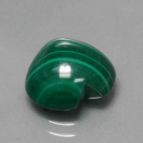 Malachite naturale verde da 5,42 ct, a forma di cuore, opaco