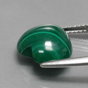 Malachite naturale verde da 5,42 ct, a forma di cuore, opaco