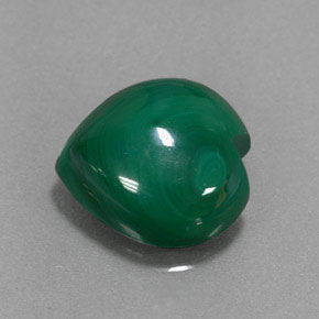 Malachite naturale verde da 5,63 ct, a forma di cuore, opaco