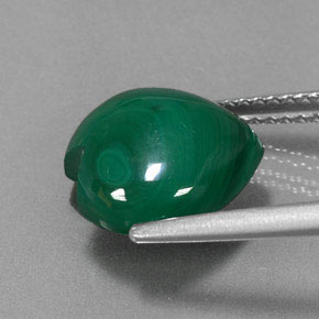 Malachite naturale verde da 5,63 ct, a forma di cuore, opaco
