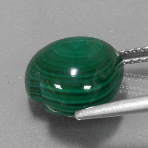 Malachite naturale verde da 6,74 ct, a forma di cuore, opaco