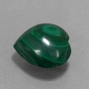 Malachite verde multicolore naturale da 4,49 ct, a forma di cuore, opaco