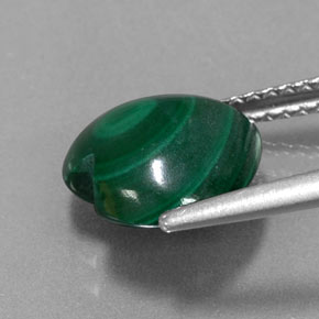 Malachite verde multicolore naturale da 4,49 ct, a forma di cuore, opaco