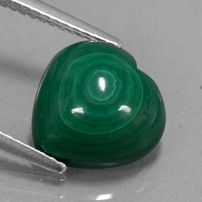 Malachite naturale verde da 5,50 ct, a forma di cuore, opaco