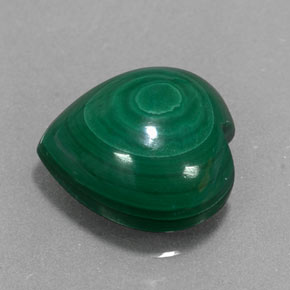 Malachite naturale verde da 5,50 ct, a forma di cuore, opaco