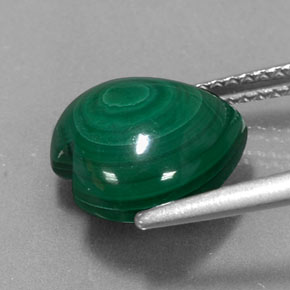 Malachite naturale verde da 5,50 ct, a forma di cuore, opaco