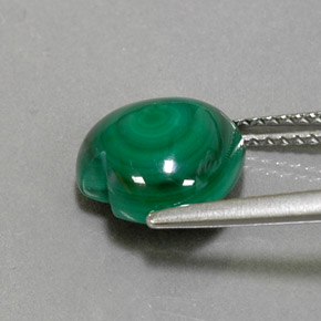 Malachite naturale verde da 5,04 ct, a forma di cuore, opaco