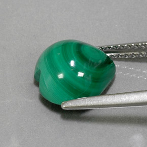 Malachite naturale verde da 4,59 ct, a forma di cuore, opaco