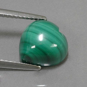 Malachite naturale verde da 4,58 ct, a forma di cuore, opaco