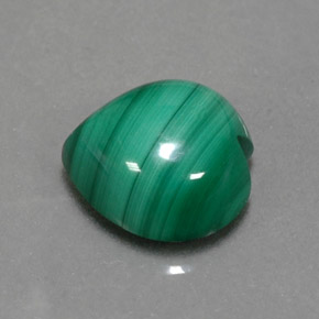 Malachite naturale verde da 4,58 ct, a forma di cuore, opaco