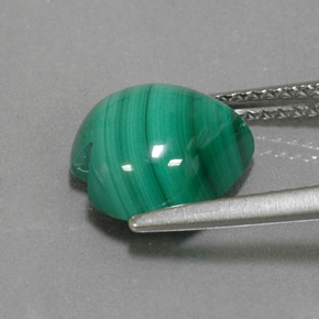 Malachite naturale verde da 4,58 ct, a forma di cuore, opaco
