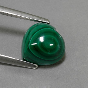 Malachite naturale verde da 4,16 ct, a forma di cuore, opaco