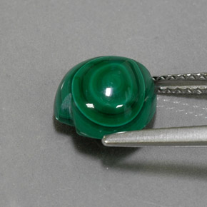 Malachite naturale verde da 4,16 ct, a forma di cuore, opaco