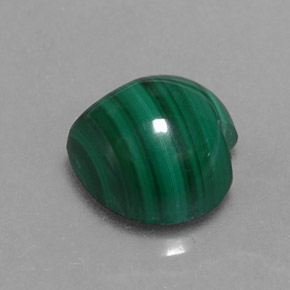 Malachite naturale verde da 4,38 ct, a forma di cuore, opaco
