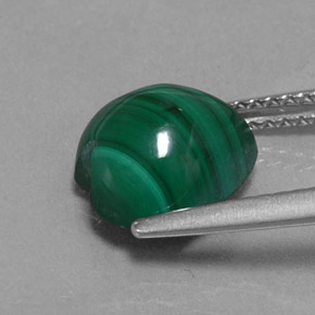 Malachite naturale verde da 4,38 ct, a forma di cuore, opaco