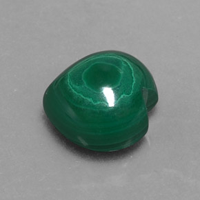 Malachite naturale verde da 3,97 ct, a forma di cuore, opaco
