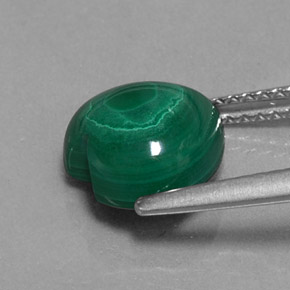 Malachite naturale verde da 3,97 ct, a forma di cuore, opaco