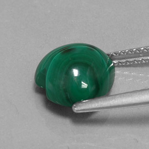 Malachite naturale verde da 3,37 ct, a forma di cuore, opaco