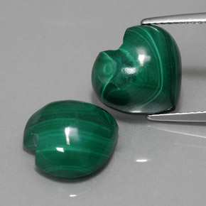 Gemme di Malachite Verde multicolore naturale da  ct, A forma di cuore, Opaco