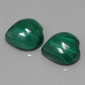 Gemme di Malachite Verde multicolore naturale da  ct, A forma di cuore, Opaco
