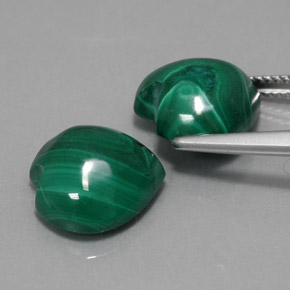 Gemme di Malachite Verde multicolore naturale da  ct, A forma di cuore, Opaco