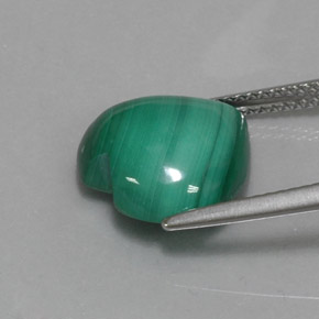 Malachite naturale verde da 7,84 ct, a forma di cuore, opaco