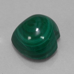 Malachite naturale verde da 7,66 ct, a forma di cuore, opaco